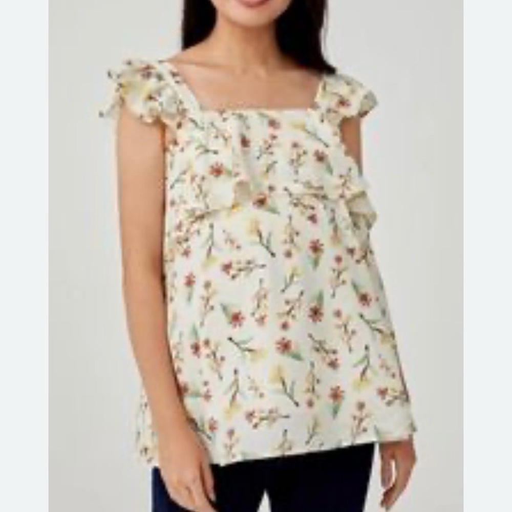 Love Bonito floral ruffle sleeveless top